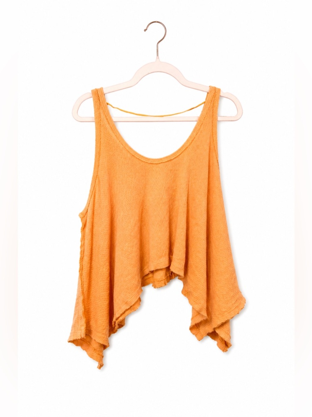 Free People Orange Handkerchief Hem Tank XS
